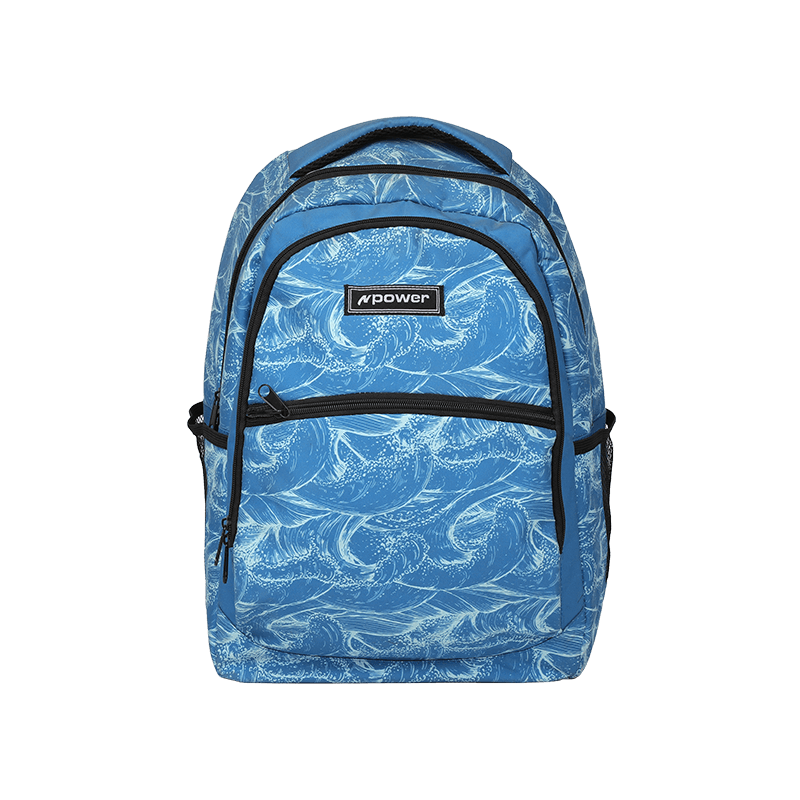 Wave printed 200d nylon material backpack